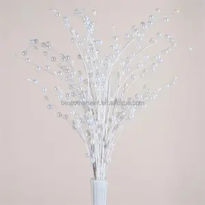 34" Tall White Pearl Beaded SPRAYS For Wedding Party Decorations Crafts DIY Centerpieces