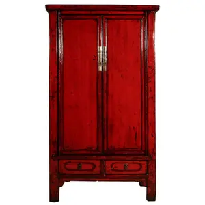 chinese antieke twee deuren twee lade shinning rode kast meubels