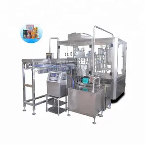 Standup pouch filling machine/automatic rotary sachet packaging machine sachet four side sealing machine for spout