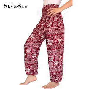 De diseño de moda de las mujeres cintura pantalones de yoga pantalones Hippie pantalones Palazzo mujeres pantalones Casuales