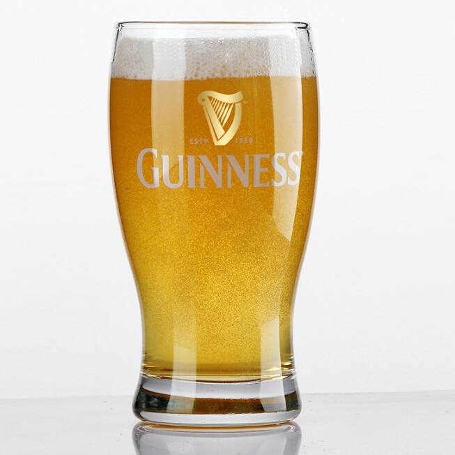 Wholesale Mold open customized glass ware for Guinness beer cup