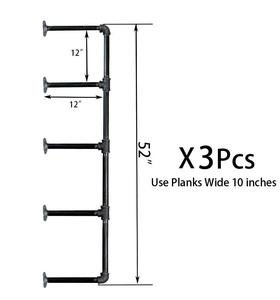 52 "طويل القامة الصناعية الرجعية جدار جبل أنبوب حديد الرف ، DIY مفتوحة رف معلقة قوس - Product Image 2