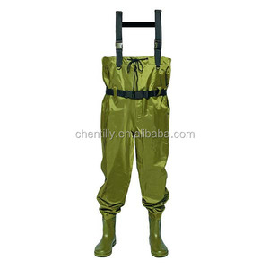 CHN-81202 Green Fishing <strong>Wader</strong> <strong>Boots</strong> Adjustable Nylon and PVC Chest <strong>Waders</strong> for Fishing Tackles - Product Image 1