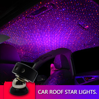 EURS nuevo diseño 5V Universal de techo de coche estrella atmósfera luz láser proyector de luz de la decoración del USB K1 auto dentro de la lámpara led