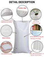 25kg 50kg Tote Recycled PP Geweven Zakken Fabrikant met Handvat voor Bloem Rijst Tarwe Mais Gravure Druk Intaglio Druk