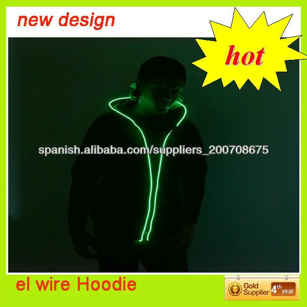 HOT HOT! Intermitente! Flash de sudadera con capucha, flash LED sudadera con capucha, sudadera brillar con luz azul