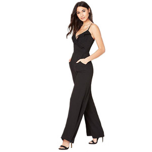 En Mousseline de Soie De Courroie De Gaine Profonde V À Volants <span class=keywords><strong>Pantalon</strong></span> <span class=keywords><strong>Pantalon</strong></span> Casual Femmes One Piece Salopette Femmes Dames - Product Image 6