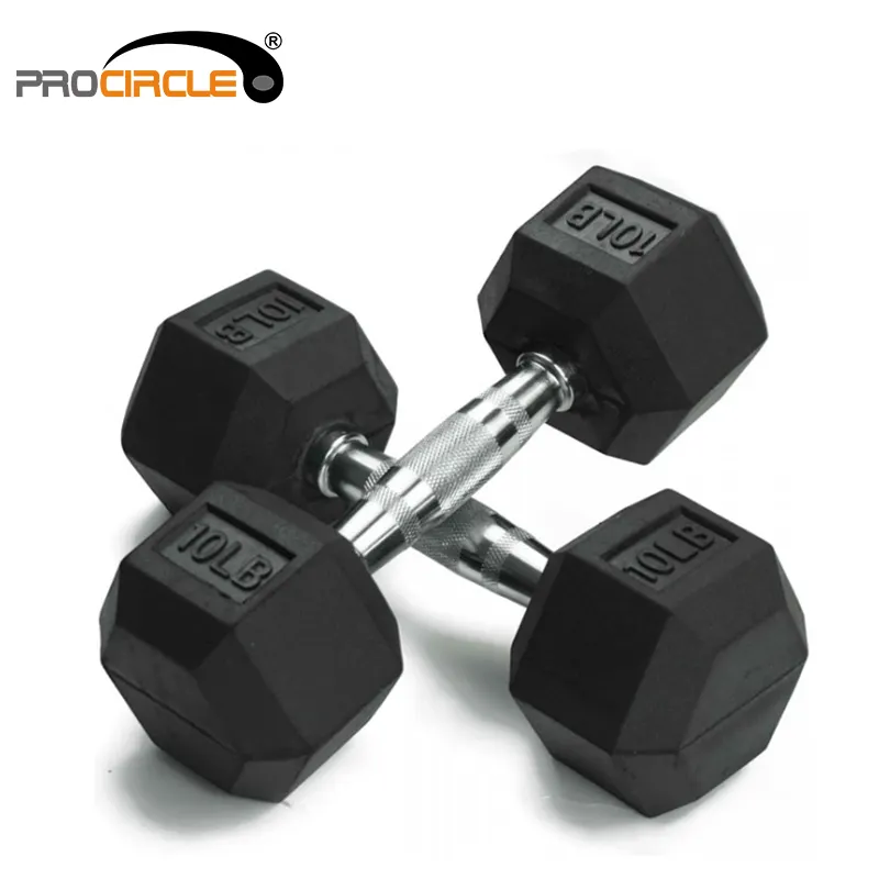 Equipment Rubber Hex Dumbbell Set for Fitness Gym and Sports