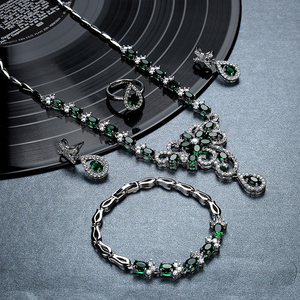 Luxury Crystal Delicate <strong>Jewelry</strong> Cubic Zircon Bridal Wedding Women <strong>Jewelry</strong> <strong>Sets</strong> Paved <strong>Emerald</strong> Drop Necklace <strong>Jewelry</strong> <strong>Set</strong> - Product Image 3