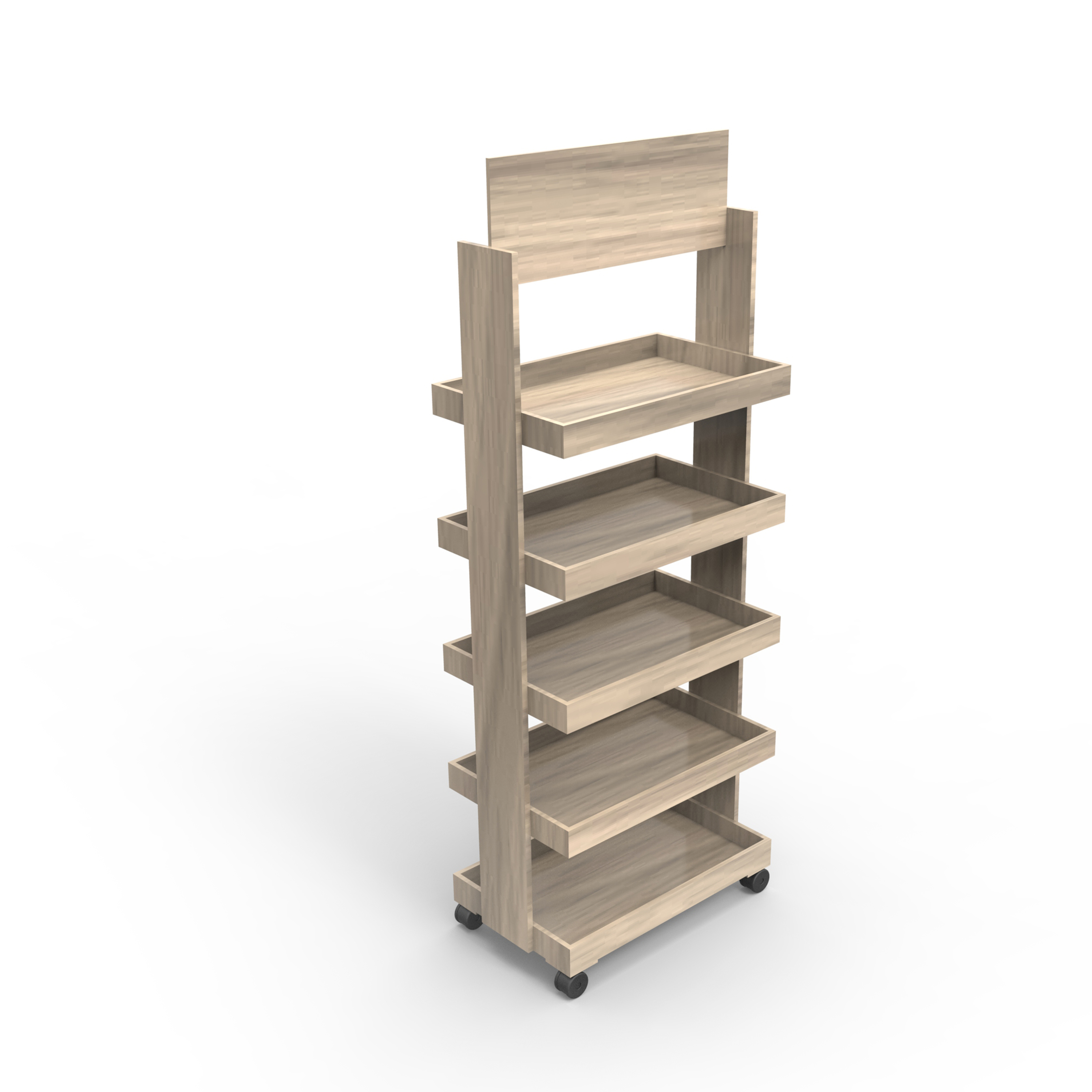 Flexible High Quality Wooden Wine Display Rack with Wheels for Stores — view 2