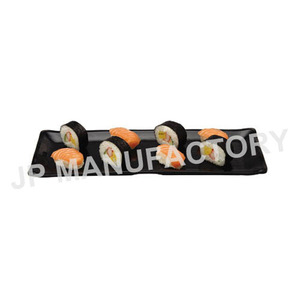 Black melamine rectangular display flat plate susi dish