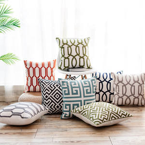 Taie d'oreiller en coton brodé, géométrique, décoration de qualité supérieure, pour canapé, pièces - Product Image 3