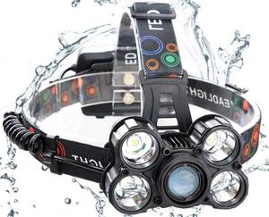 Bán Buôn 4 Chế Độ Focus Waterproof Head Đèn 10000LM Đèn Pha 5XML-T6 Sạc Đèn Pha LED Head Torch - Product Image 1