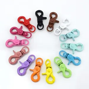 Meetee AP610 20*43mm Color Paint Lobster Clasp Buckle Alloy Keyring Bags Hook DIY Key Chain Lock Buckles Decoration Accessories