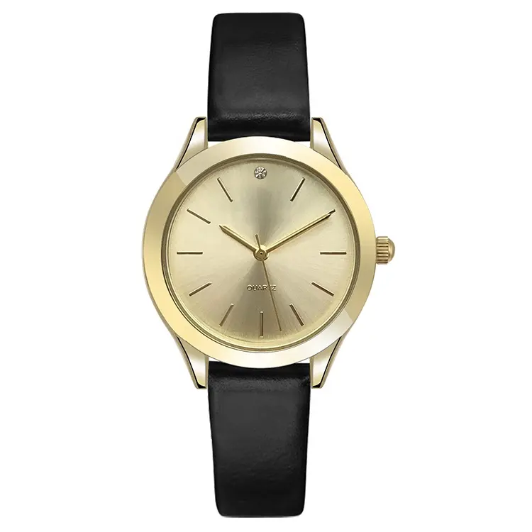 Luxury Geneva Brand fashion gold watch women ladies leather dress quartz wrist watch