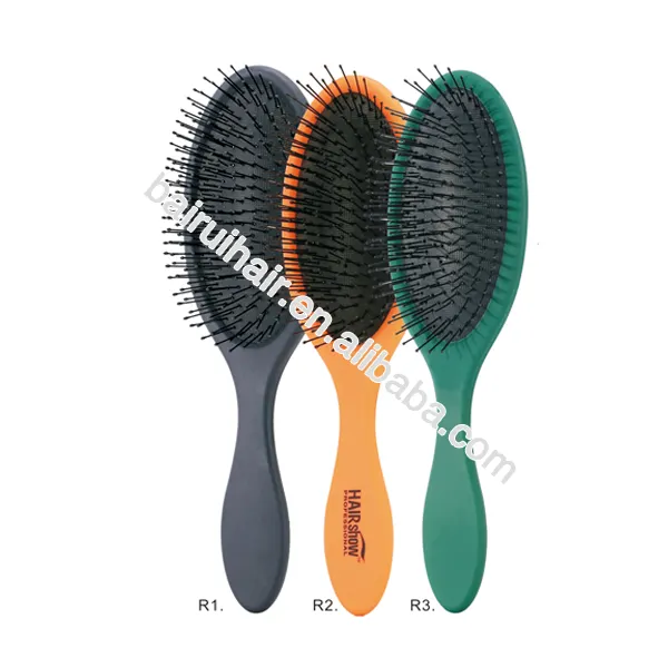 Professionale di gomma finito maniglia cuscino paddle spazzola per capelli districante spazzola per capelli uso su capelli umidi o asciutti