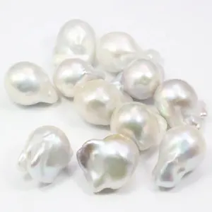 Natural White Teardrop Water Drop Irregular Baroque Pearl/Freshwater Genuine Pearl Bead