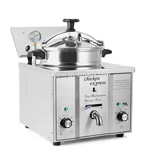 Counter top Electric 3KW Kfc Broasted Chicken Frying Machine Pressure Fryer