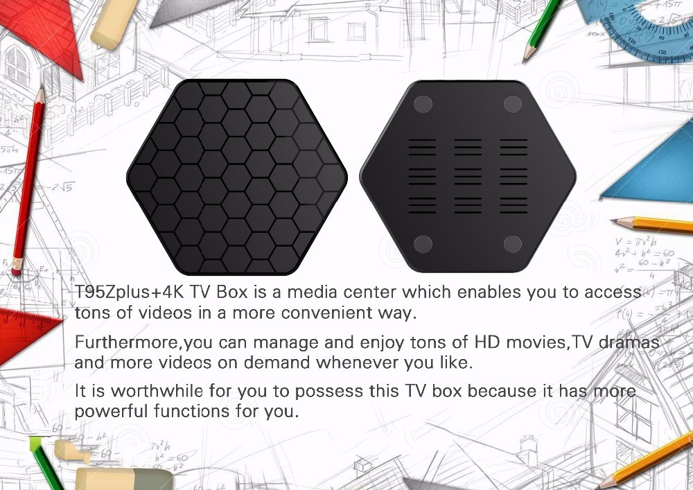 S912 T95Z Plus Amlogic Android tv box construido en la cámara web 2.4G/5G WiFi 2 GB + 16 GB