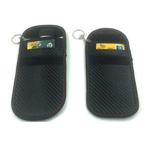<span class=keywords><strong>Anti</strong></span>-Rayonnement RFID Sans Clé Entrée Signal Bloqueur Cas Faraday Sac Téléphone Portable Voiture Clé Fob Signal Bloquant Sac Pochette - Product Image 2