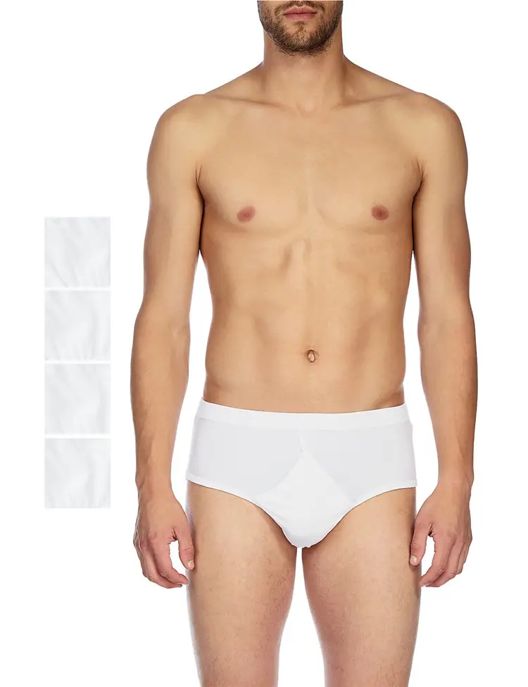 Slip classique en coton blanc pur pour homme, culotte Sexy, Pack de 4 à la mode