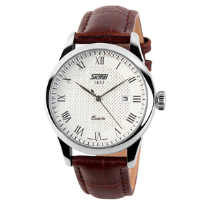 Di alta Qualità <span class=keywords><strong>SKMEI</strong></span> <span class=keywords><strong>9058</strong></span> Del Cuoio Genuino Degli Uomini di Lusso Da Polso Da Donna Orologio Delle Coppie di Modo Della Vigilanza