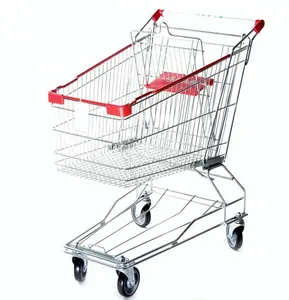 Supermarket unfolding shopping carts Asian style hand trolley for shopping mall Free LOGO available