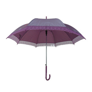 Las señoras del color sólido paraguas bastón con encaje - Product Image 3