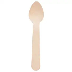 best-sellng birch wooden Bamboo baby tea small spoon for spice With ice cream bowl Disposable