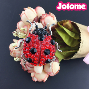 JOTOME women's red crystal rhinestone <strong>ladybug</strong> brooch brooch <strong>pin</strong> invitation cards decoration/ christmas brooch - Product Image 4