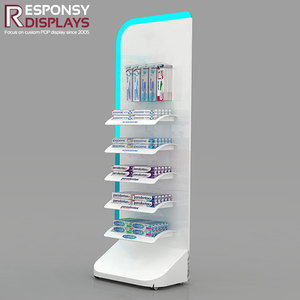 Tùy Chỉnh Trắng Sàn Kim Loại Kem Đánh Răng Hiển Thị Đứng Bàn Chải Đánh Răng Tầng Đứng - Product Image 2