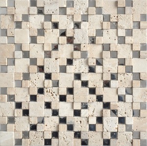 Mosaico de Mármol Beige Lander Stone, Diseño de <span class=keywords><strong>Cubo</strong></span> de <span class=keywords><strong>Rubik</strong></span>, Mosaico 3D para el Fondo del Bar - Product Image 6