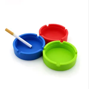 Hot selling round silicone cigar ashtray custom logo printed ashtray for promotional gift