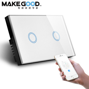 MakeGood US Standard 120*72*43MM Tuya Smart Life App Control Smart Wifi Light Touch Switch avec Alexa <span class=keywords><strong>Google</strong></span> - Product Image 2