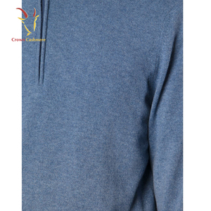 Lana merino de los hombres del collar del soporte suéter 1/4 zip Cachemira - Product Image 5