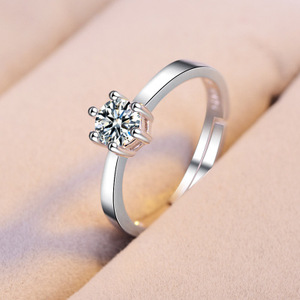 Trang Sức Nhẫn Đôi Mạ Bạc 925 Vàng Trắng CZ - Product Image 4