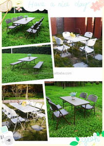 4ft plastique Vie régulière <span class=keywords><strong>table</strong></span> <span class=keywords><strong>pliante</strong></span> avec Design En Rotin - Product Image 5