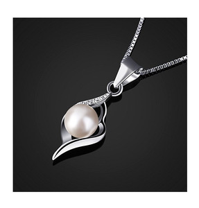 925 <strong>Sterling</strong> <strong>Silver</strong> Jewelry 6mm Freshwater <strong>Pearl</strong> Pendant <strong>Necklace</strong> - Product Image 3