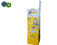 Caja de exhibición de cartón de plantilla Pop, soporte de exhibición de piso al por menor con precio de fábrica