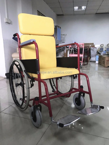 AJ-601C折りたたみ式固定病院手動車椅子IVポール付きハードシート付き - Product Image 4