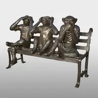 Bronze sitzende kleine Affen Skulptur antike Affen statue zum Verkauf