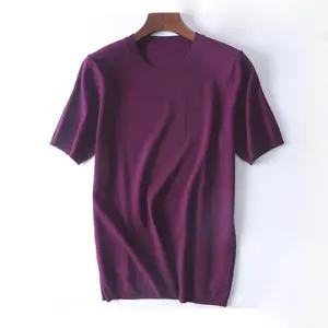 summer breathable 90% wool 10% cashmere new design pullover t shirt