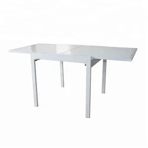 Bianco tavolo da pranzo in legno da tavolo da tavolo in metallo moderno estensione tavolo da pranzo