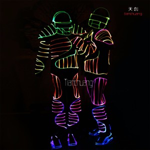 A todo color De Fibra óptica de <span class=keywords><strong>tron</strong></span> de baile de disfraces con sombrero y zapatos - Product Image 4