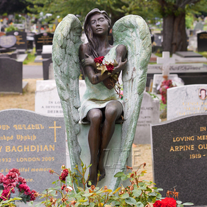 Diseños clásicos monumentos de bronce cementerio Ángel estatua escultura - Product Image 1