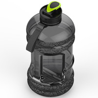 Gobelet d'eau en plastique réutilisable, capacité nominale de 74oz, sans BPA, bouteille Hydro étanche, bouteille d'eau 2,2 l, grande bouteille pour sport, demi-rangement avec poignée