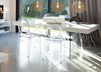 Chaise transparente, sans accoudoirs, en plastique, robuste, mobilier en plastique