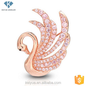 Keiyue oro rosa placcato ciondoli ciondolo cigno personalizzato regalo di nozze <span class=keywords><strong>gioielli</strong></span> che fanno forniture di alta gioielleria con zircone pietra principale - Product Image 2