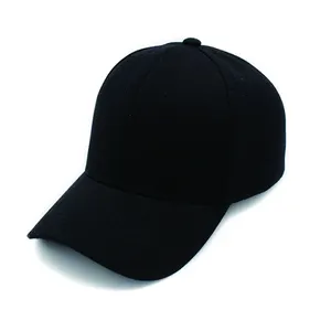 批发中国廉价户外可调普通定制空白黑色棒球帽无标志，男士棒球帽