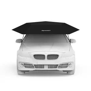 Sliver gray 4.8m electric automatic car sunshade use umbrella shape cover tent canopy for outdoor car dust fall protection